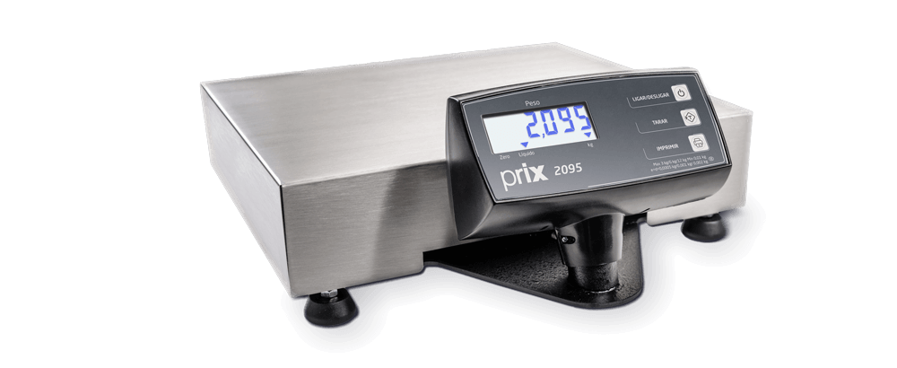 Balança digital Toledo Prix 2095 construída em aço inox AISI 304 e alumínio injetado com interface USB.