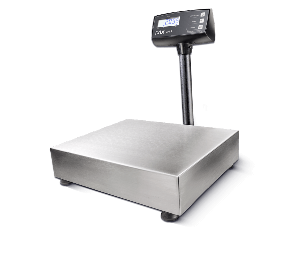 Balança Prix 2095 versão torre com coluna ergonômica para visualização do display em conferência de caixas.