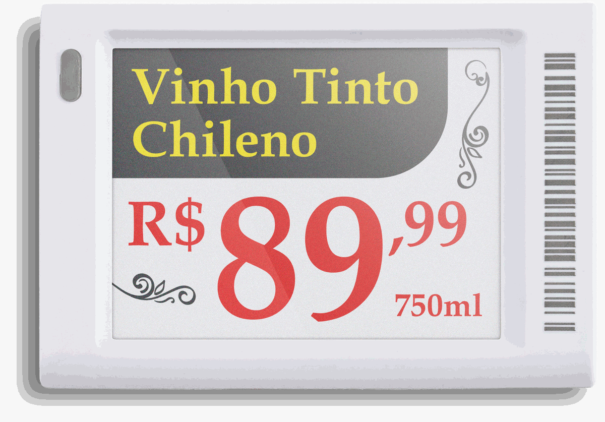 Etiqueta Eletrônica Prix Tag 1,8 polegada com preço promocional no varejo