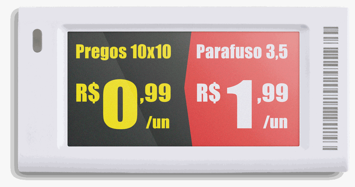 Etiqueta Eletrônica Prix Tag 2,13 polegadas para promoções e preços simultâneos