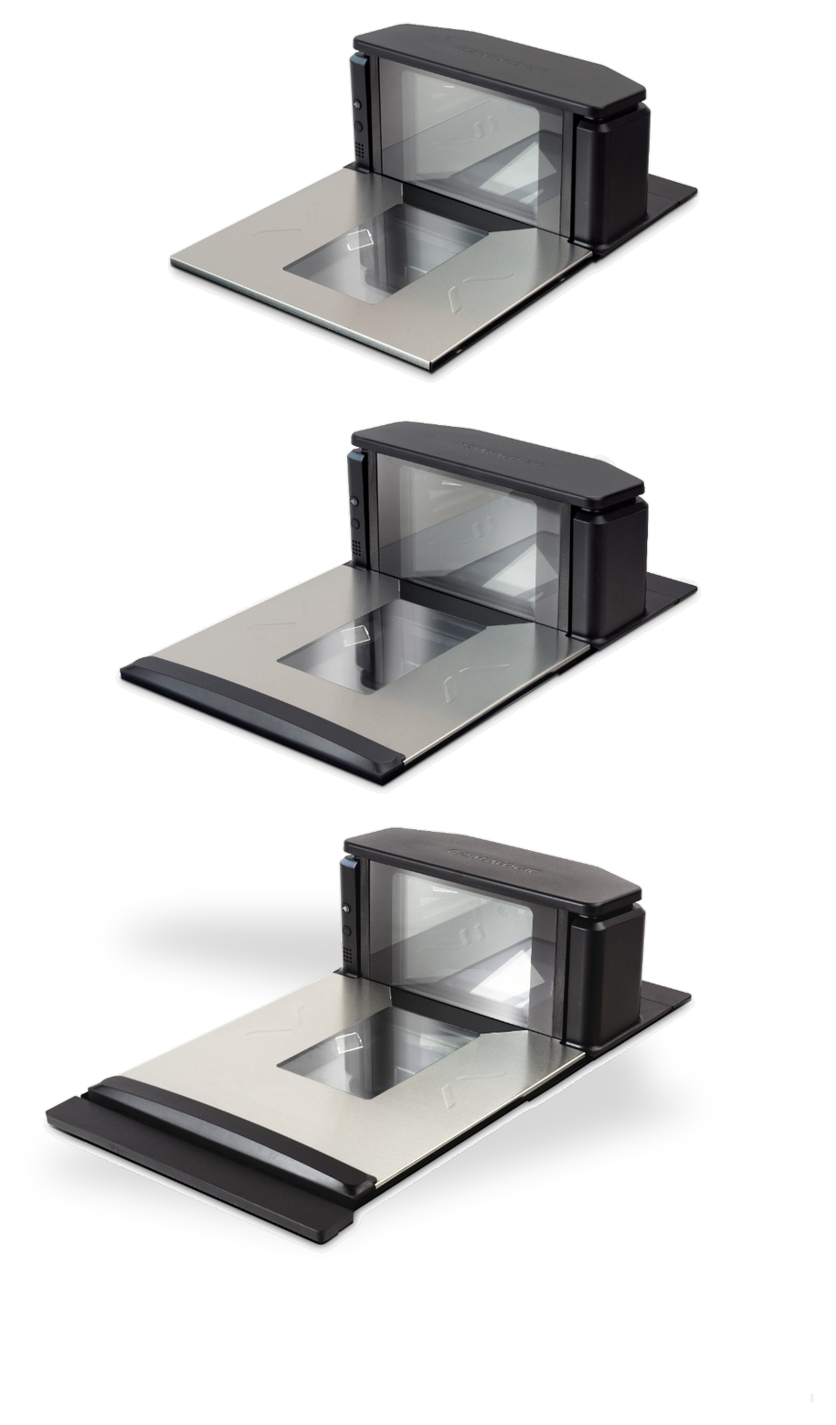 Modelos do leitor bi-óptico Magellan 9550i para diferentes layouts de checkout