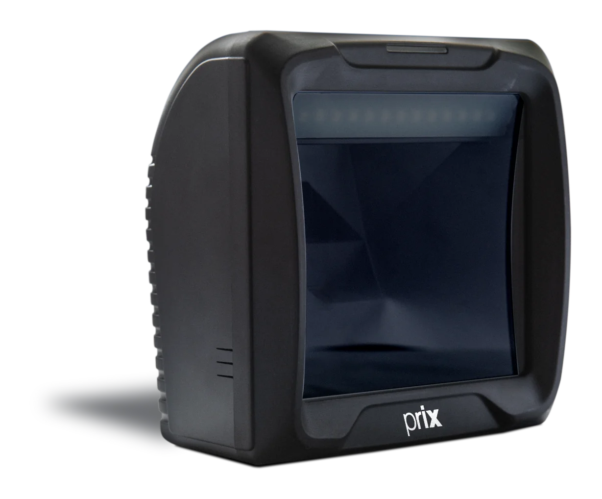 Leitor de códigos 2D Prix VSi 420 com design compacto e instalação vertical para checkout