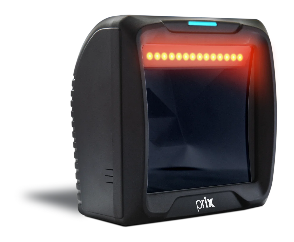 Prix VSi 420 ligado com iluminação vermelha para leitura rápida de códigos no varejo